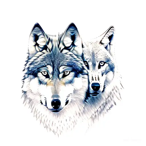 Wolf Family In Forest