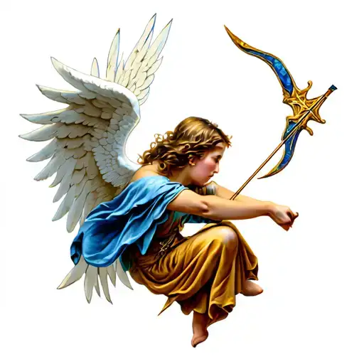 Angel Shoots Arrow And Signs