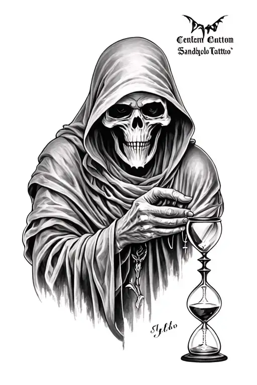 Grim Reaper Holding Sandglass