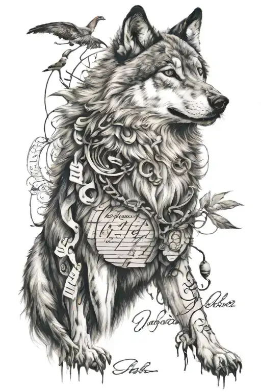 Wolf With Some Writing Poetry