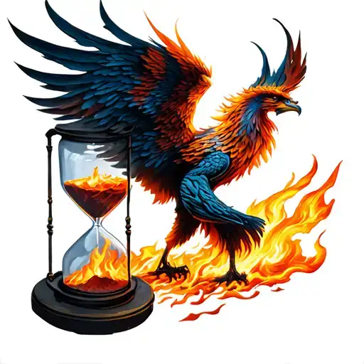 Phoenix And Hourglass From The Ashes