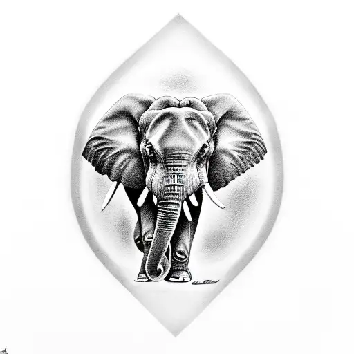 Elephant And Black Woman