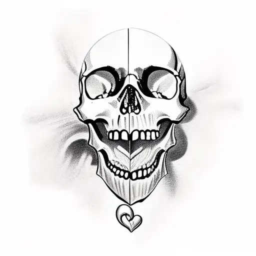 Skull With Heart In Mouth