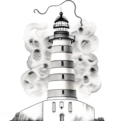 Watercolour Lighthouse With Tentacles