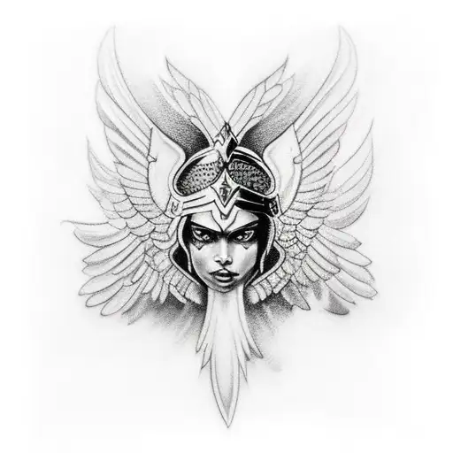 Valkyrie And A Scene O War Sleave Tattooo