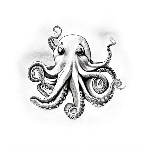 Octopus Proecting A Treasure