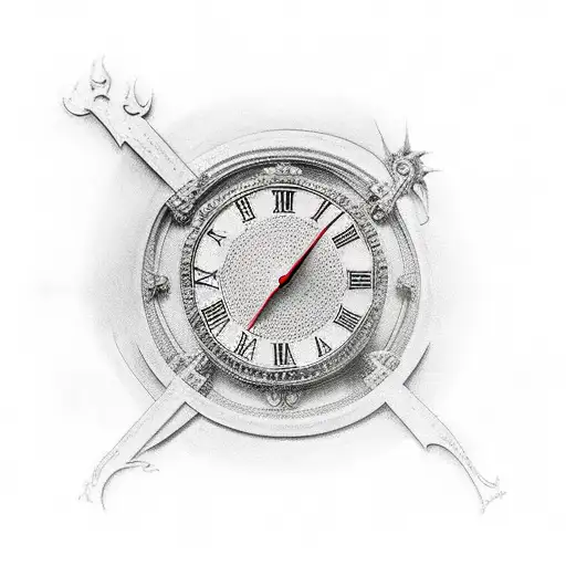 Roman Numeral Clock And The Grim Reaper