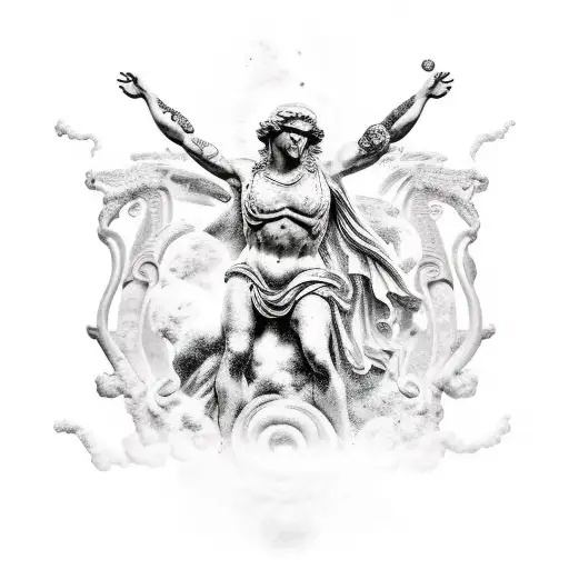 Roman Statue Mythology Galaxy Underneath