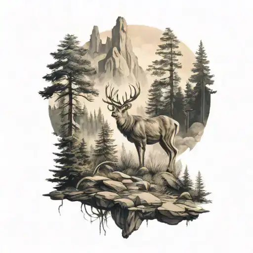 Deer Forest Landscape