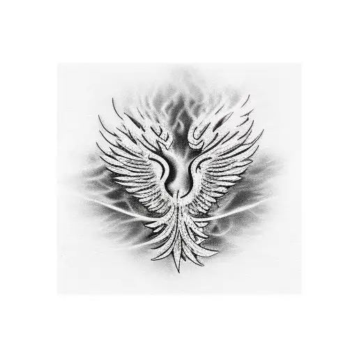 Realistic Black And White Phoenix Tattoo Sleeve