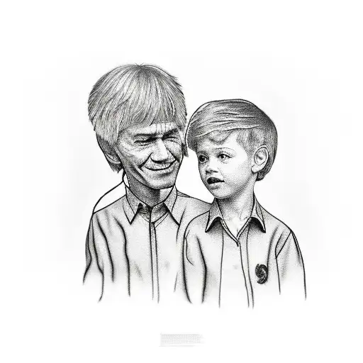 Father And Son Holding Hands While Walking