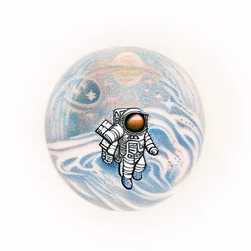 Astronaut Sitting On A Planet