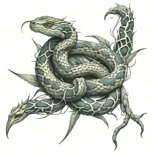 Thorns And Brances With Snake Theme