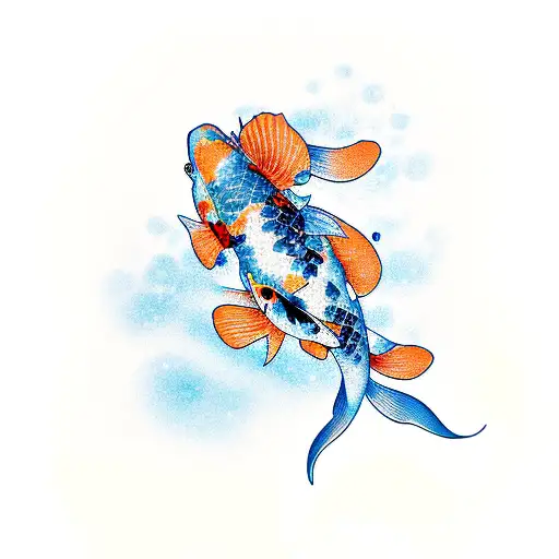 Koi Fish Leaning Left