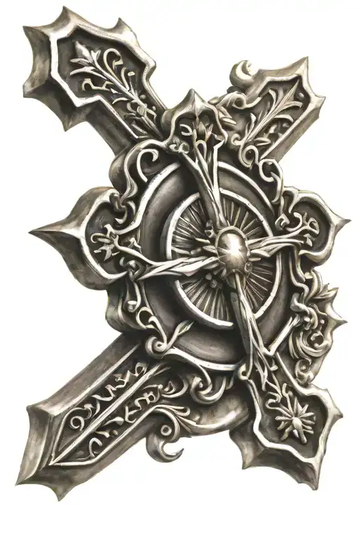 Chrome Hearts Cross With Sun Shining Light