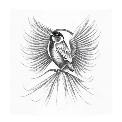 A Bird On Top Of A Tractor With Wings On Tractor