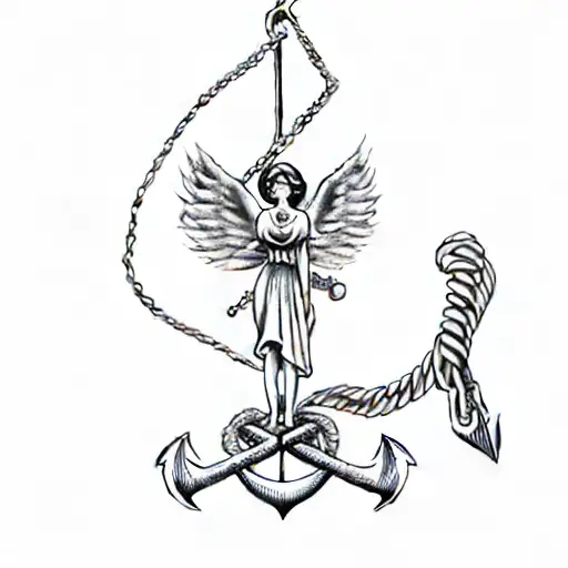 Angel Holding An Anchor