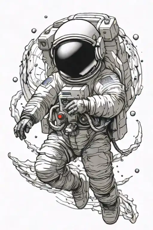 Astronaut Floating In Intergalactic Love