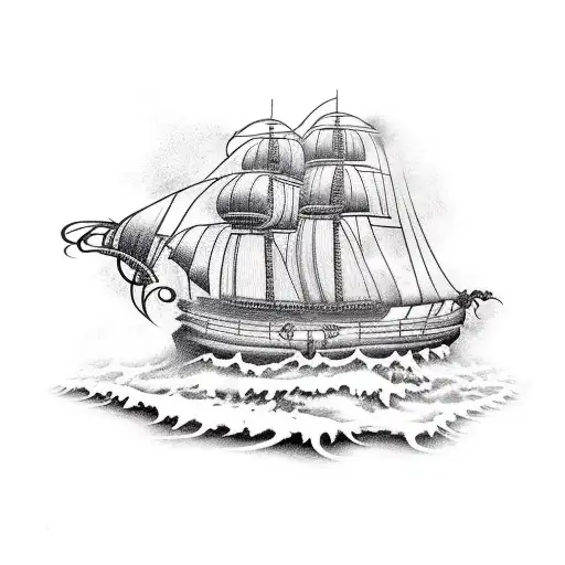 Kraken Attacking A Pirate Boat