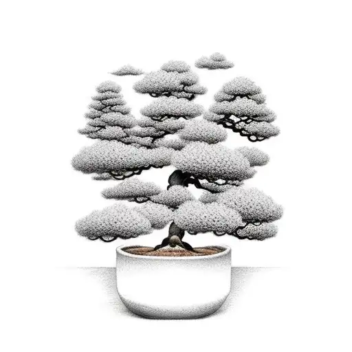 Bonsai Tree With Clouds
