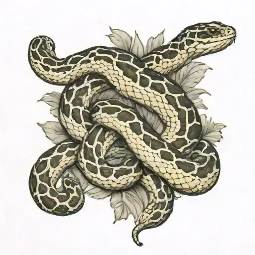 Gopher Snake Wrapped Around The Outline Of The State Of Arizona