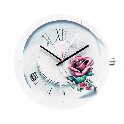 Clock With A Dove And Roses