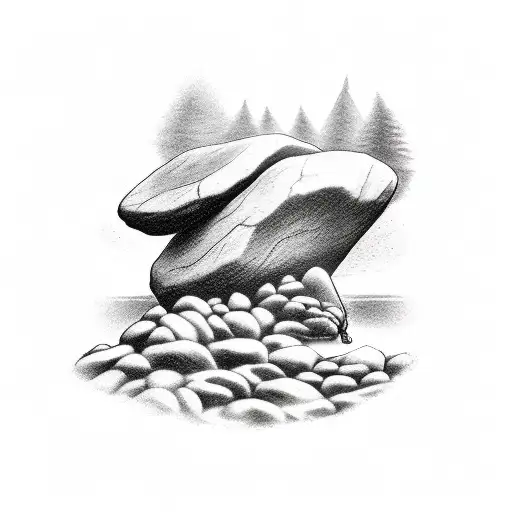 Sisyphus Push The Rock Up The Mountain