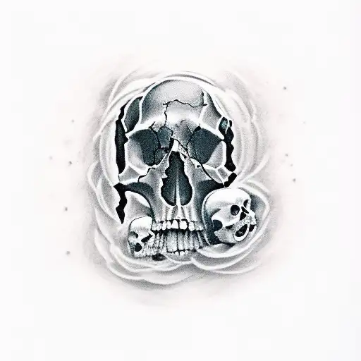 Skull With The Words Sic Parvos Magna