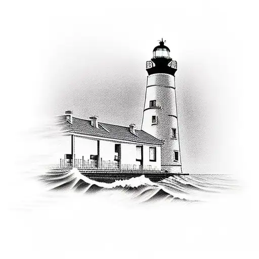 A Silhouette Of The Iconic Fuerteventura Lighthouse Against A Sunset Background