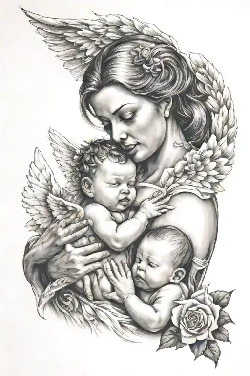 Rip Angel Pink Mom Baby Chest Date