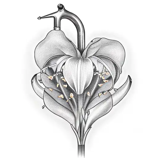 A Heart Made Out Of A Fishing Pole And The Other Side A Lily Of The Valley Flowe