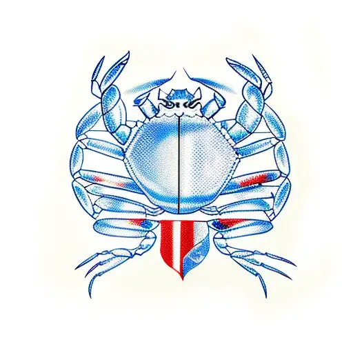 Blue Crab Hanging Off Maryland State Flag With Color From Flag Bleeding On To Crab