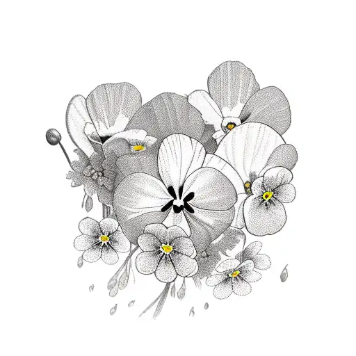 Bouquet Of Flowers Pansy Forget Me Not Poppy Daisy Flower