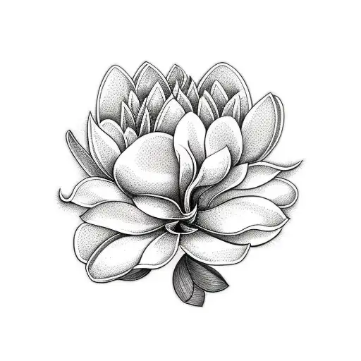 Magnolias With Hearts In Background