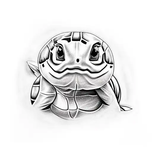 A Realistic Portrait Of Squirtle Wearing A Security Guard Uniform