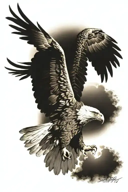 Eagle Flying Under The Sun