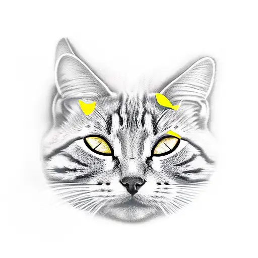 Yellow Cat Sleeping On A Cloud