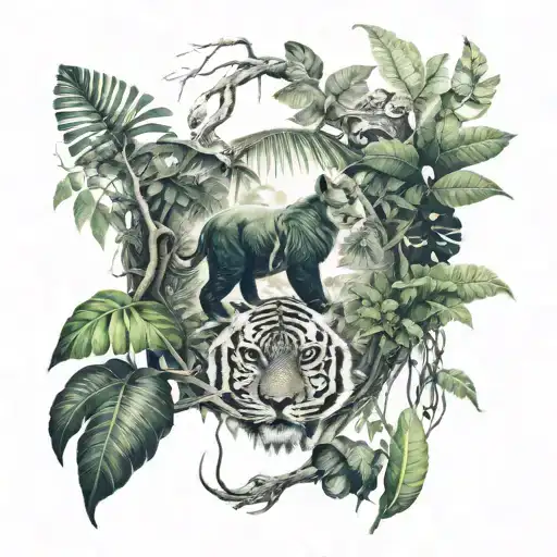 Rainforest W Animal Surrounded