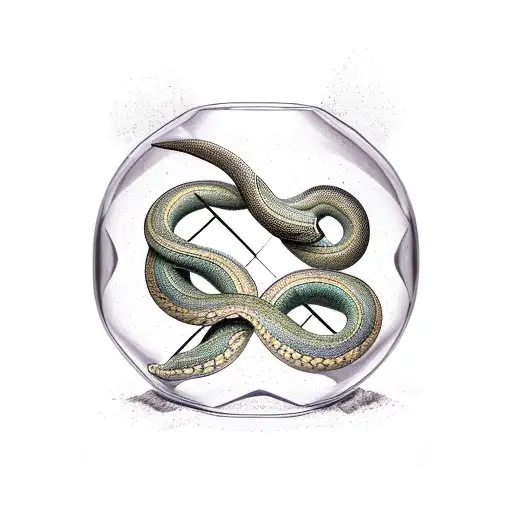 Broken Hour Glass With Sand Becoming Snake