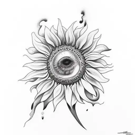 Sunflower With Blood Dripping From It