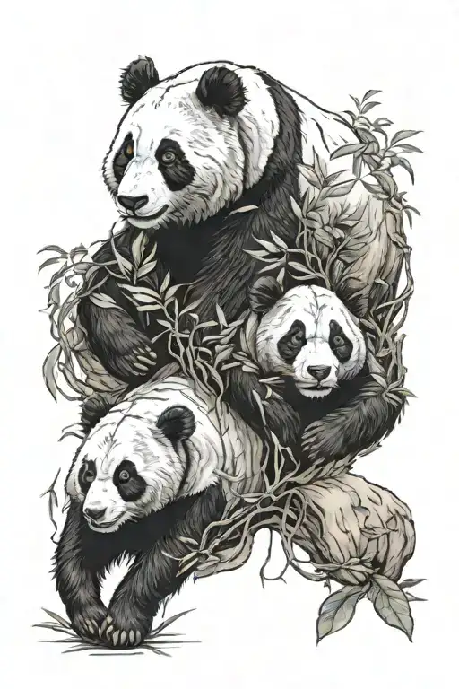 Panda With Ram Surrounded
