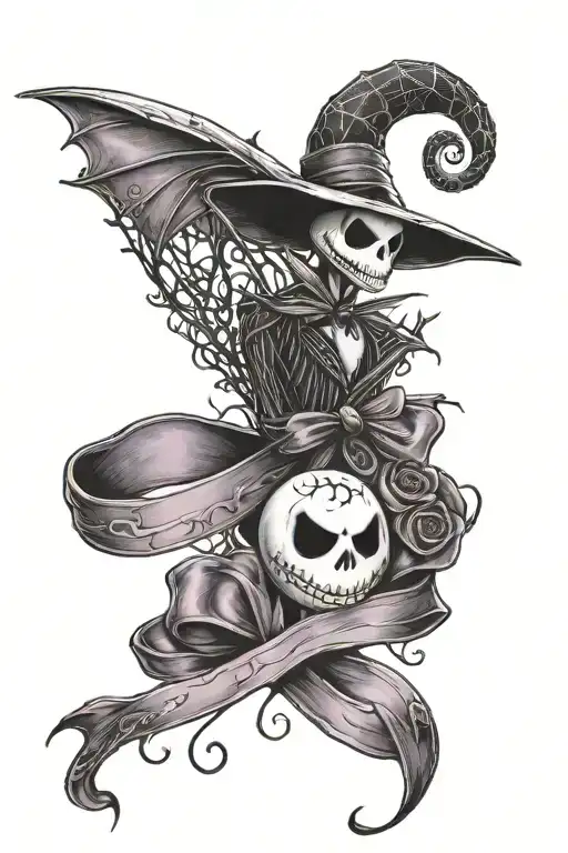 Nightmare Before Christmas With Violet Cancer Ribbon
