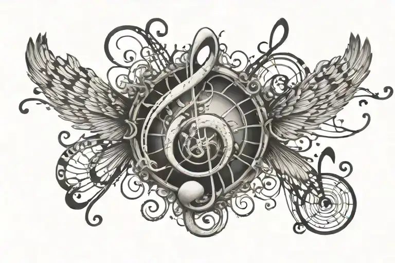Hunting Music Note Intertwined