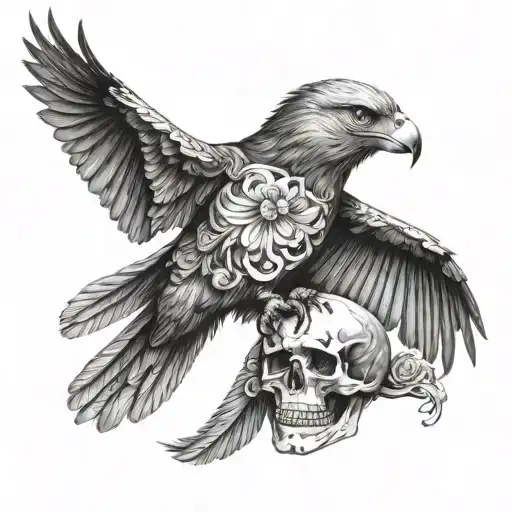 Dia De Los Muertos With American Eagle Perched On Top