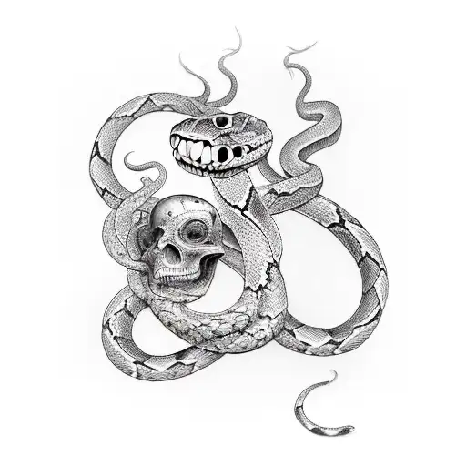 Memento Mori On A Snake