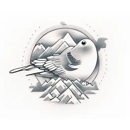 Mountains With Doves And A Cross For Dead Dad With A Quote From The Bible