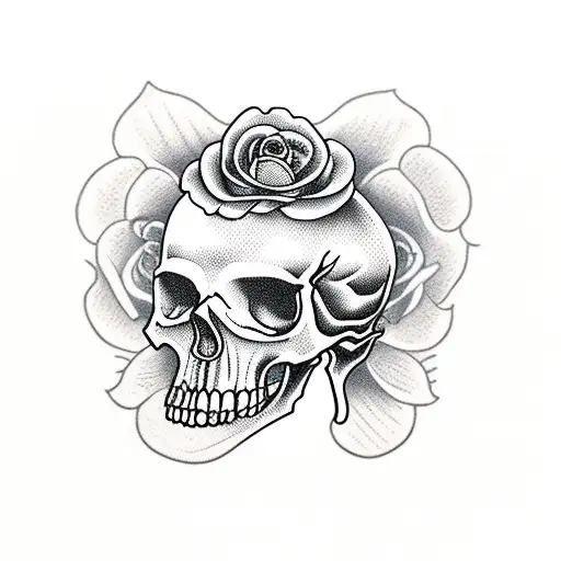 Chopper With Skull And Roses