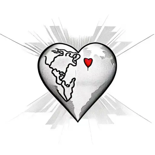 Heart-shaped Globe With A Heart Monitor Line Showing A Spike And The Words 'God Saved Me'