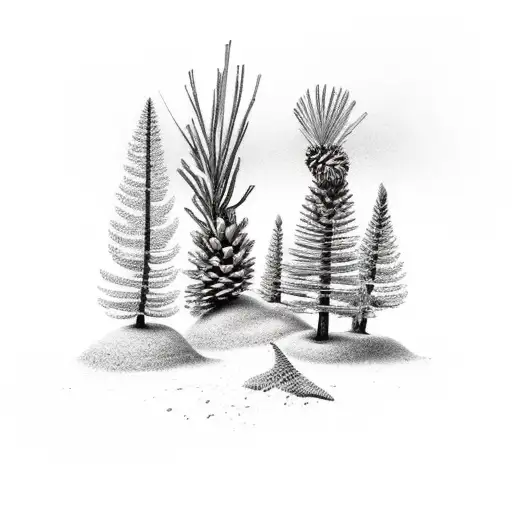 Beach Latvia Salacgriva In The Backgroun With Pine Branch And Pine Cone In The Foreground