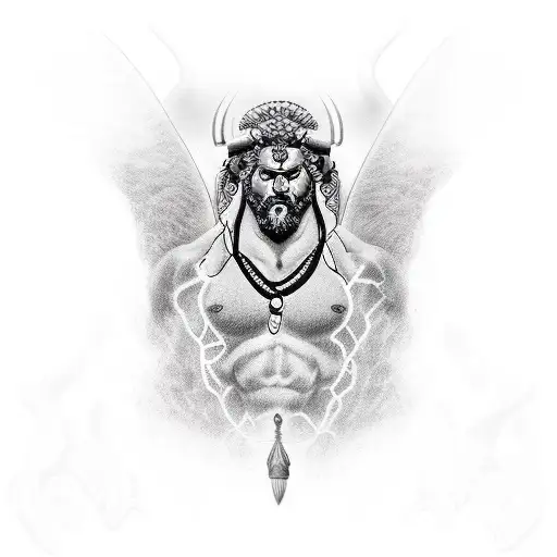 Zeus Portrait With Thunders